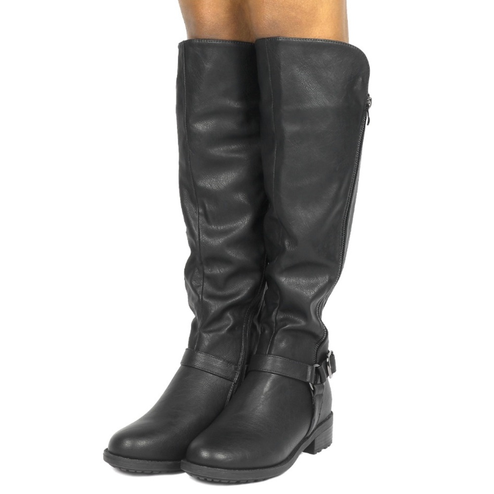 Dream Pairs Black Knee-High Winter Rain Boots